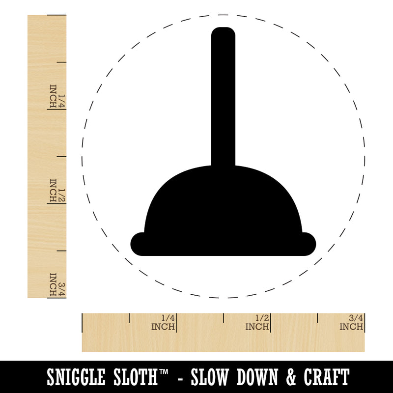 Toilet Plunger Plumbing Icon Solid Rubber Stamp for Stamping Crafting Planners