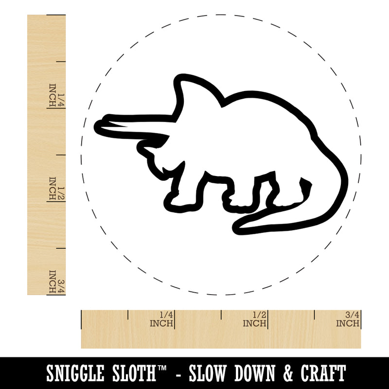 Triceratops Dinosaur Outline Rubber Stamp for Stamping Crafting Planners