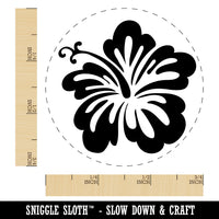 Pretty Hibiscus Flower Tropical Rubber Stamp for Stamping Crafting Planners