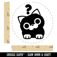 Round Cat Curious Rubber Stamp for Stamping Crafting Planners