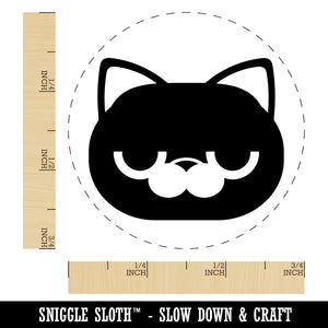 Round Cat Face Bored Rubber Stamp for Stamping Crafting Planners