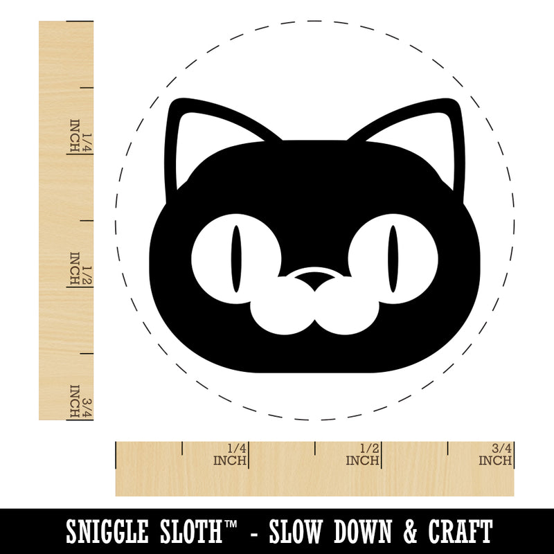 Round Cat Face Excited Rubber Stamp for Stamping Crafting Planners