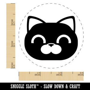 Round Cat Face Happy Rubber Stamp for Stamping Crafting Planners