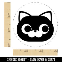 Round Cat Face Side Eye Rubber Stamp for Stamping Crafting Planners