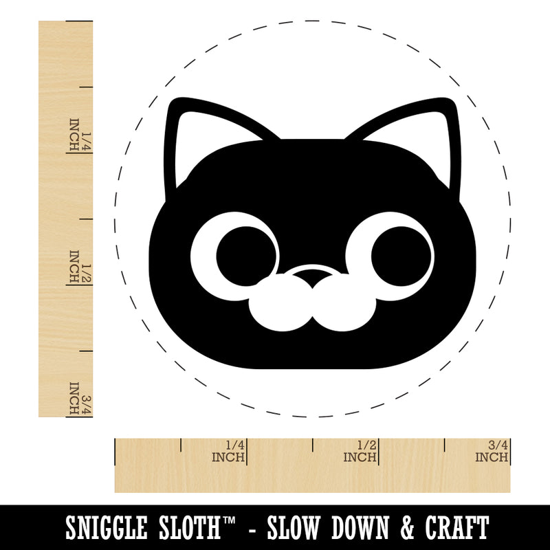 Round Cat Face Side Eye Rubber Stamp for Stamping Crafting Planners