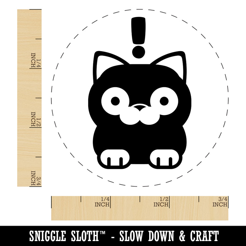 Round Cat Shocked Rubber Stamp for Stamping Crafting Planners