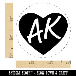 AK Alaska State in Heart Rubber Stamp for Stamping Crafting Planners