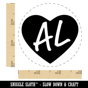 AL Alabama State in Heart Rubber Stamp for Stamping Crafting Planners