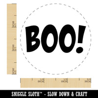 Boo Halloween Fun Text Rubber Stamp for Stamping Crafting Planners