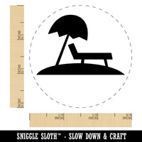 Lounge Chair Umbrella Beach Sun Rubber Stamp for Stamping Crafting Planners