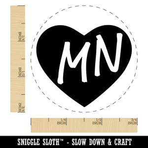 MN Minnesota State in Heart Rubber Stamp for Stamping Crafting Planners