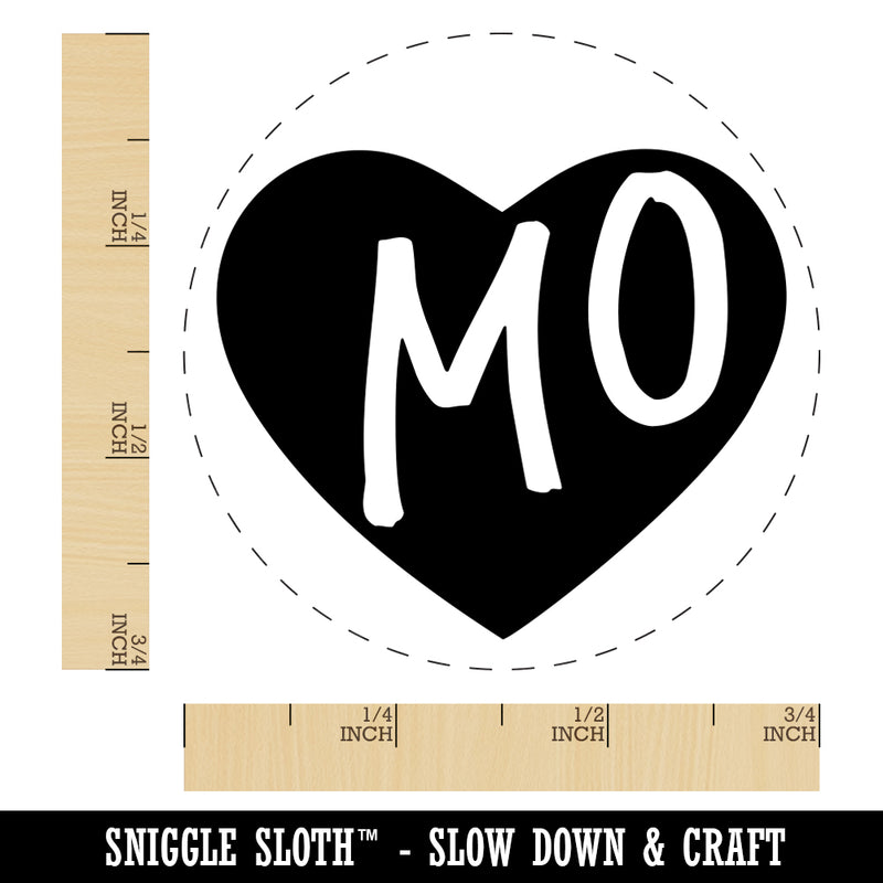 MO Missouri State in Heart Rubber Stamp for Stamping Crafting Planners