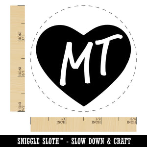 MT Montana State in Heart Rubber Stamp for Stamping Crafting Planners