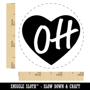 OH Ohio State in Heart Rubber Stamp for Stamping Crafting Planners