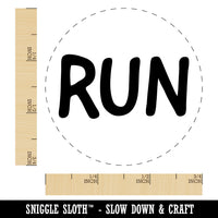 Run Jog Marathon Fun Text Rubber Stamp for Stamping Crafting Planners