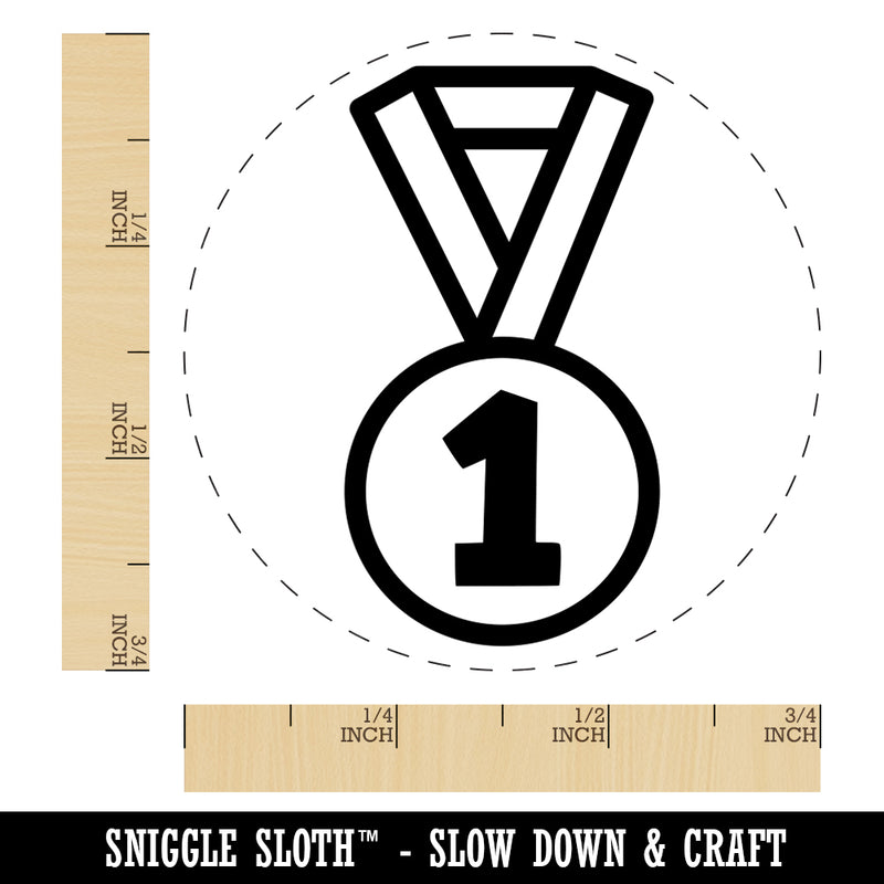 Sport Team Medal First Place Rubber Stamp for Stamping Crafting Planners