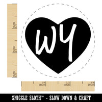WY Wyoming State in Heart Rubber Stamp for Stamping Crafting Planners