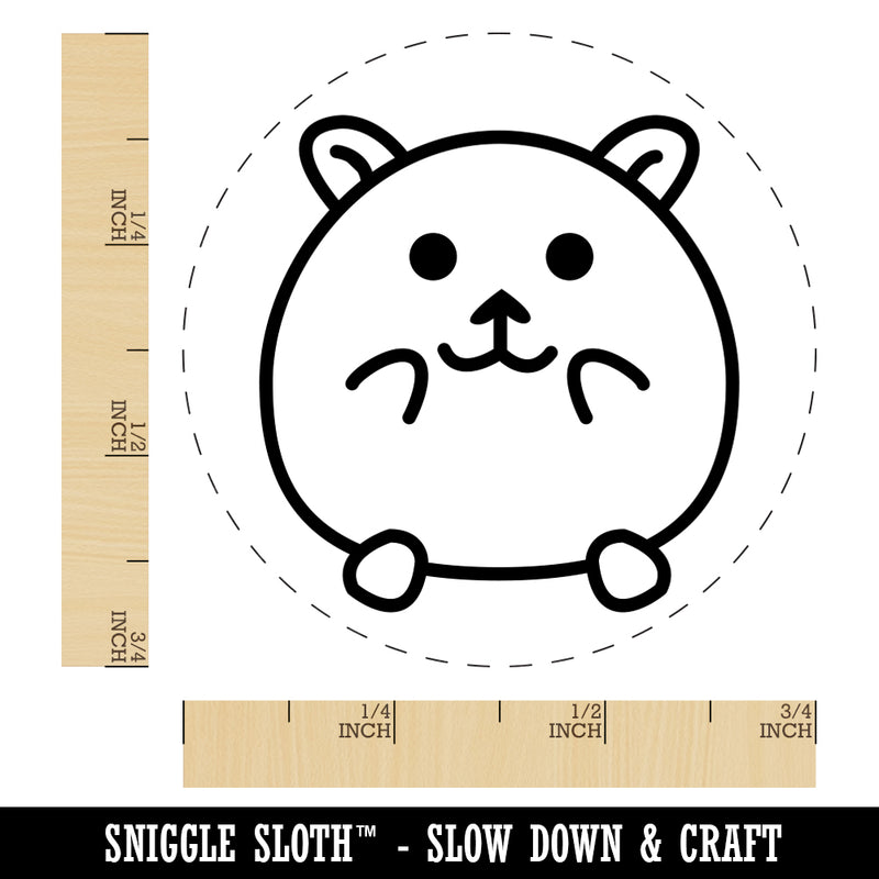 Happy Hamster Rubber Stamp for Stamping Crafting Planners