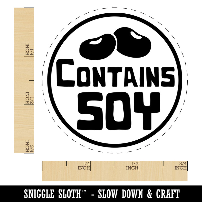 Contains Soy Allergy Warning Rubber Stamp for Stamping Crafting Planners