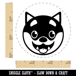 Husky Dog Face Excited Rubber Stamp for Stamping Crafting Planners