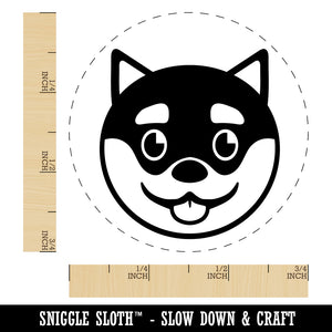 Husky Dog Face Happy Rubber Stamp for Stamping Crafting Planners