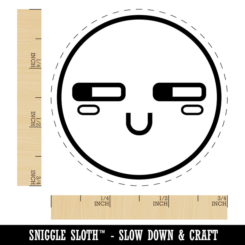 Kawaii Cute Suspicious Smile Rubber Stamp for Stamping Crafting Planners