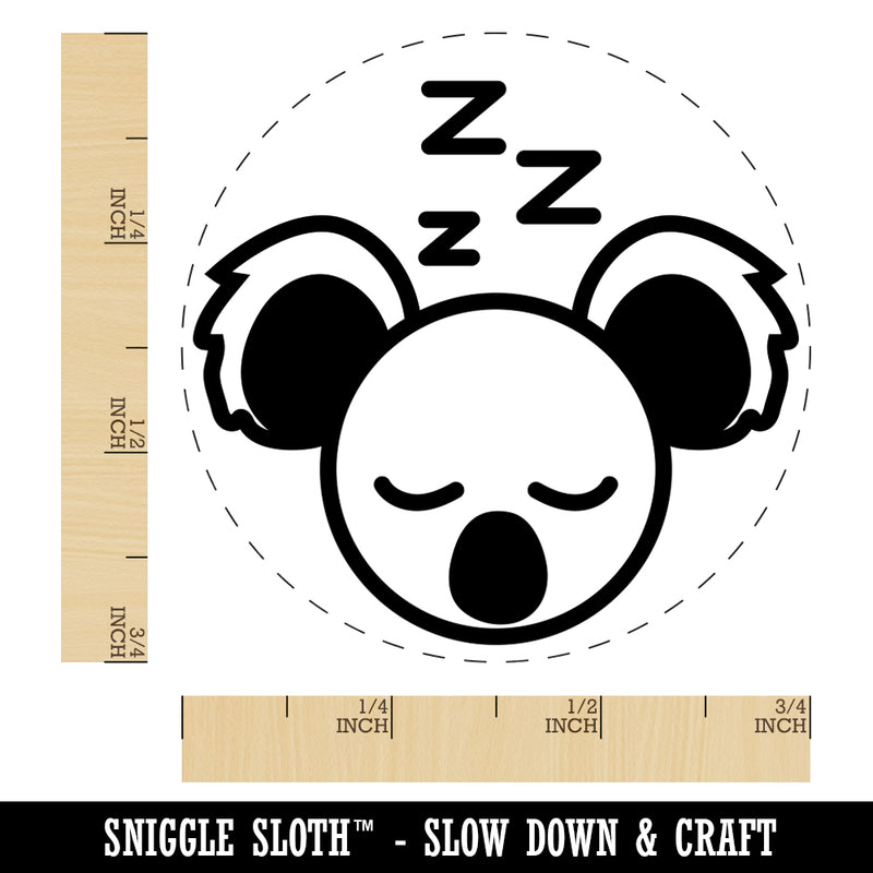 Sleepy Koala Head Rubber Stamp for Stamping Crafting Planners