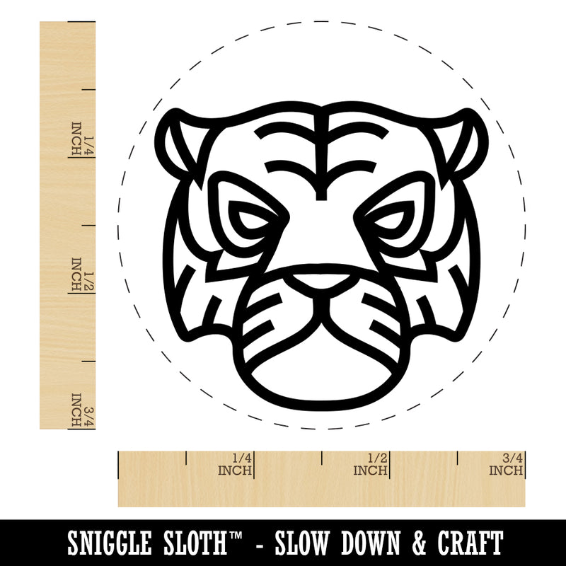 Tiger Head Icon Rubber Stamp for Stamping Crafting Planners