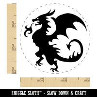 Wyvern Dragon Fantasy Silhouette Rubber Stamp for Stamping Crafting Planners