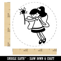 Sweet Fairy with Wand Rubber Stamp for Stamping Crafting Planners