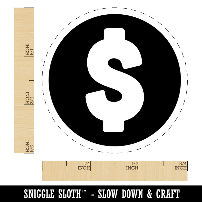 Dollar Sign Money in Circle Rubber Stamp for Stamping Crafting Planners