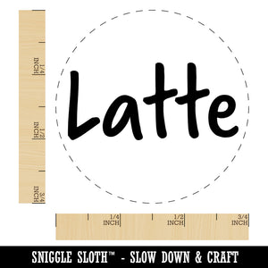 Latte Coffee Fun Text Rubber Stamp for Stamping Crafting Planners