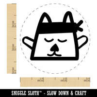 Ninja Kitty Cat Doodle Rubber Stamp for Stamping Crafting Planners