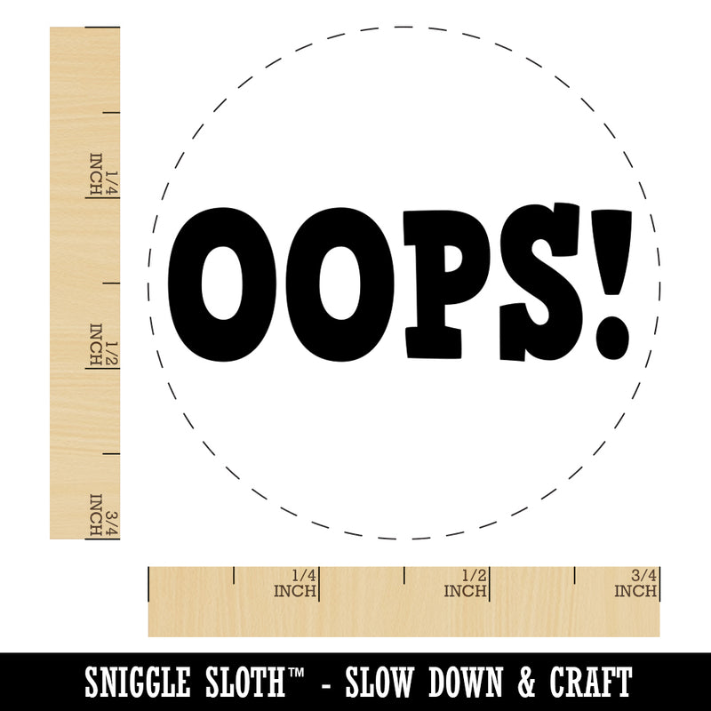 Oops Fun Text Rubber Stamp for Stamping Crafting Planners