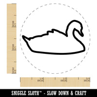 Swan Swimming Outline Rubber Stamp for Stamping Crafting Planners