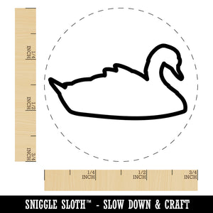 Swan Swimming Outline Rubber Stamp for Stamping Crafting Planners