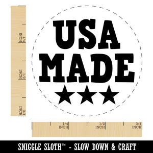 USA Made with Stars Fun Text Rubber Stamp for Stamping Crafting Planners