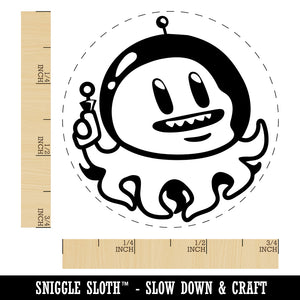 Alien Space Octopus Rubber Stamp for Stamping Crafting Planners