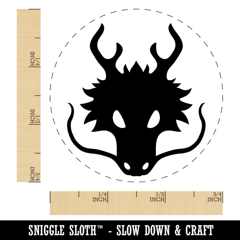 Asian Dragon Head Rubber Stamp for Stamping Crafting Planners