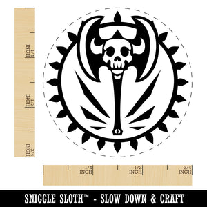 Barbarian Skull Battle Axe Rubber Stamp for Stamping Crafting Planners