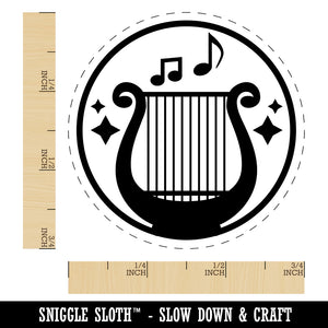 Bard Instrument Harp Lyre Rubber Stamp for Stamping Crafting Planners