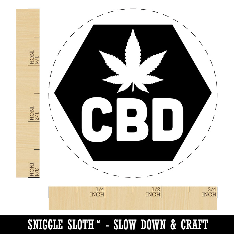 CBD Marijuana Leaf Hexagon Rubber Stamp for Stamping Crafting Planners