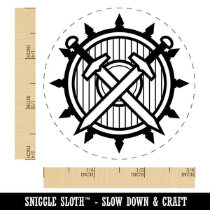 Fighter Warrior Sword and Shield Rubber Stamp for Stamping Crafting Planners