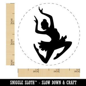 Graceful Ballerina Leaping Rubber Stamp for Stamping Crafting Planners