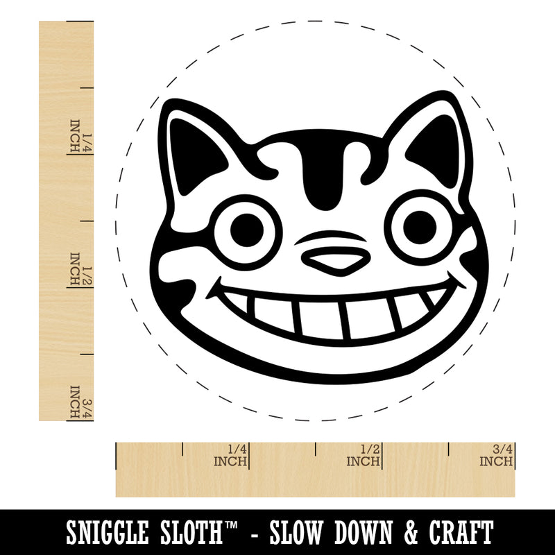 Grinning Cheshire Cat Rubber Stamp for Stamping Crafting Planners