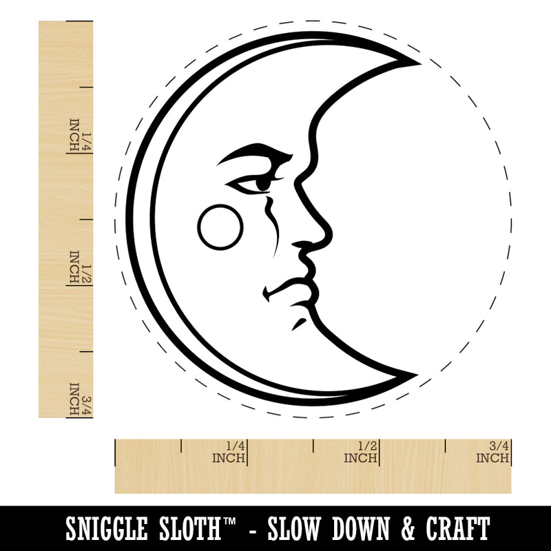 Heraldic Moon Face Rubber Stamp for Stamping Crafting Planners