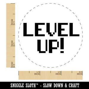 Level Up 8 Bit Digital Text Rubber Stamp for Stamping Crafting Planners