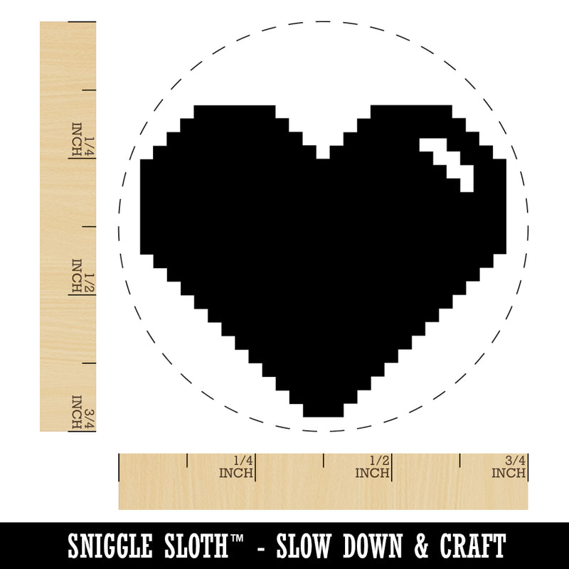 Pixel Digital Filled Heart Gaming Life Rubber Stamp for Stamping Crafting Planners