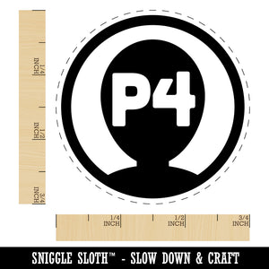Player Four Person Indicator Gaming Icon Rubber Stamp for Stamping Crafting Planners