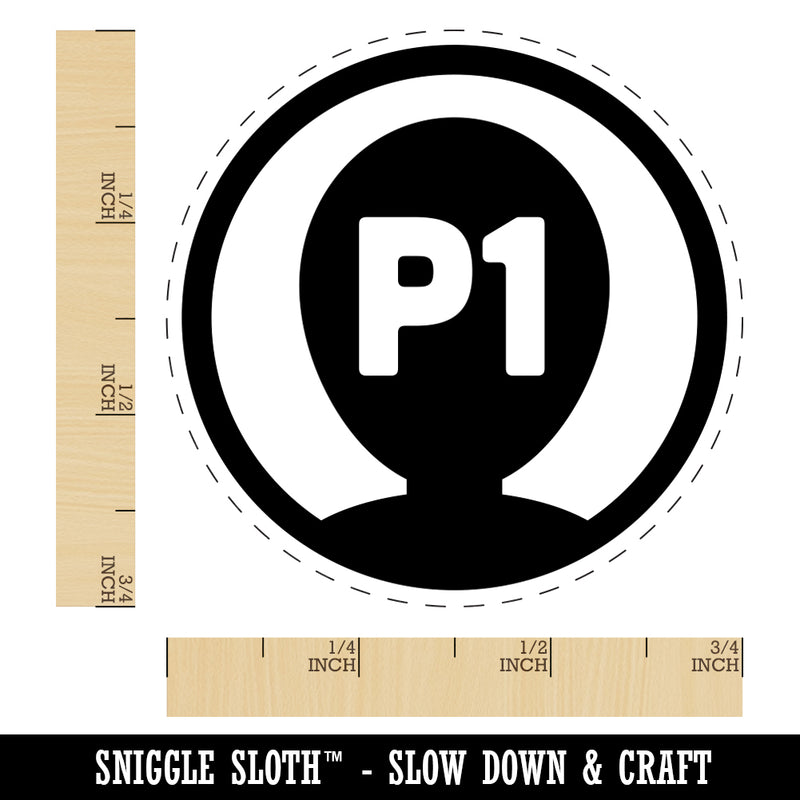 Player One Person Indicator Gaming Icon Rubber Stamp for Stamping Crafting Planners